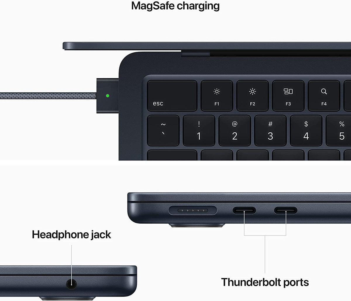 Refurbished Apple MacBook Air 13" (2022) M2 CPU @ 3.49GHz 8 Core CPU 8 Core GPU A2681 8GB RAM 256GB SSD Midnight (Fair)