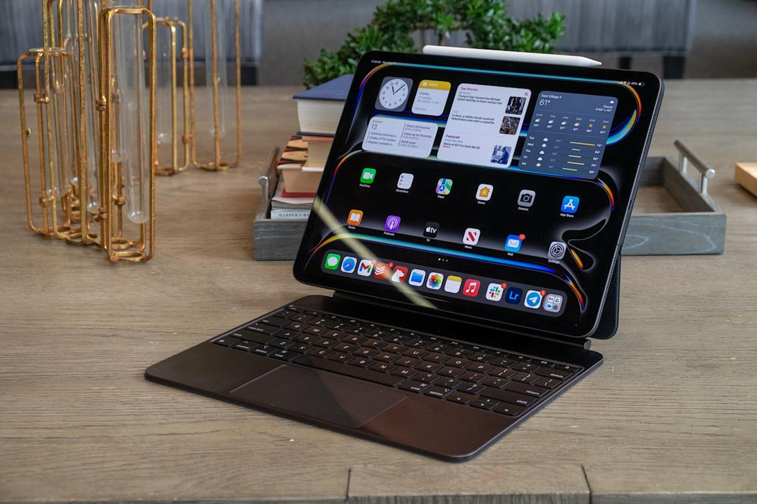 Certified refurbished iPad 9th Gen on a clean desk with accessories