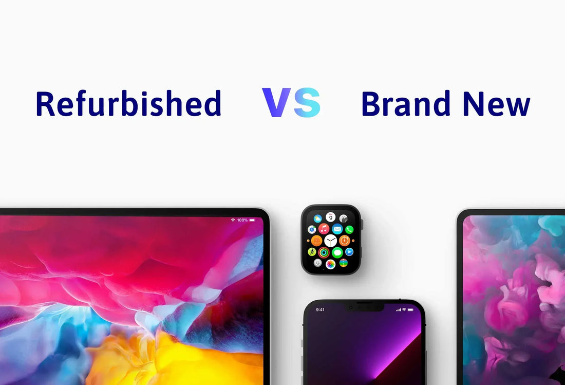 A used phone and a certified refurbished phone side-by-side showing condition differences