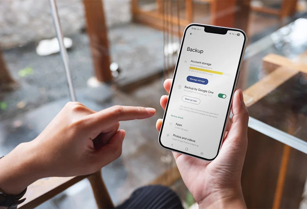 Refurbished smartphone stored as an emergency backup device