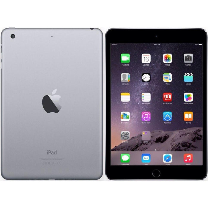 Refurbished Apple iPad Mini 3 | WiFi + Cellular Unlocked | Bundle  w/ Case, Box, Bluetooth Headset, Tempered Glass, Stylus, Charger