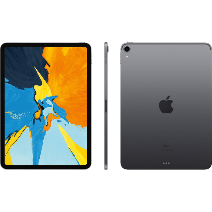 Refurbished Apple iPad Pro 11" | 2018 | WiFi + Cellular Unlocked | Bundle w/ Case, Bluetooth Earbuds, Tempered Glass, Stylus, Charger