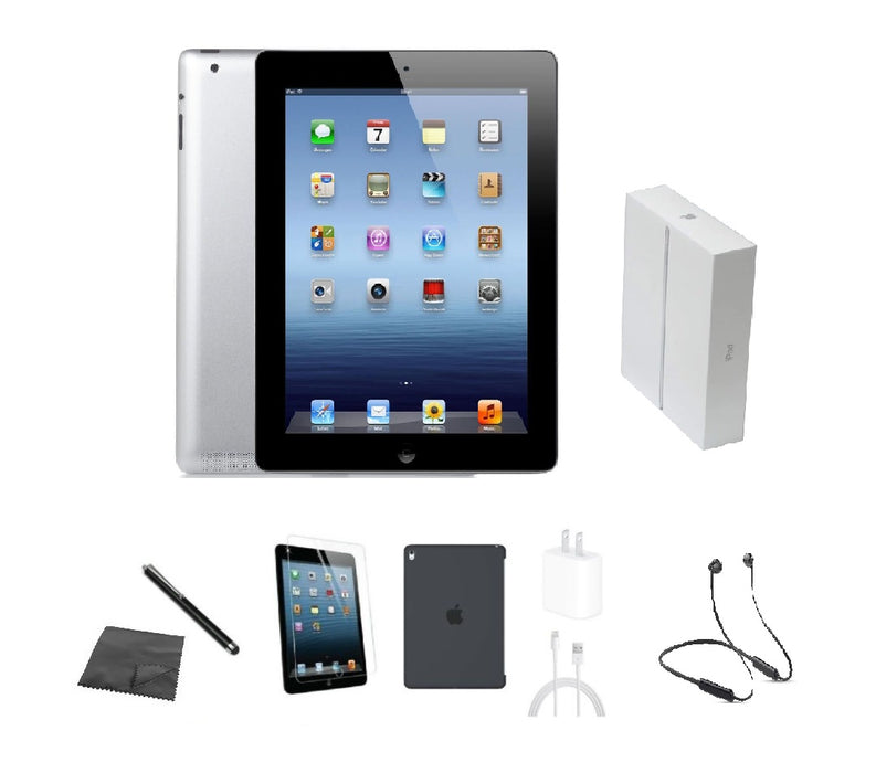 Refurbished Apple iPad 2 | WiFi | Bundle w/ Case, Box, Bluetooth Headset, Tempered Glass, Stylus, Charger