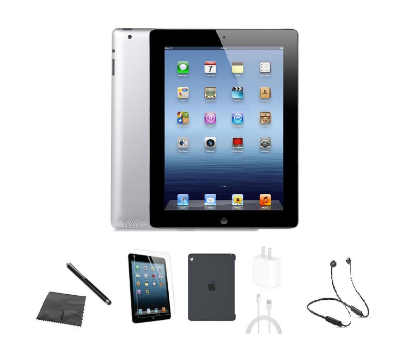 Refurbished Apple iPad 2 | WiFi | Bundle w/ Case, Bluetooth Headset, Tempered Glass, Stylus, Charger