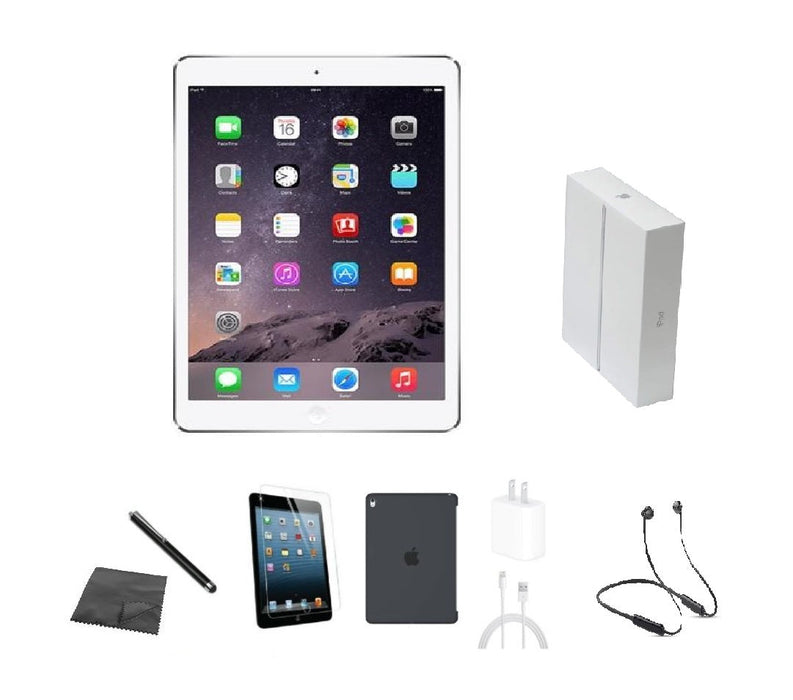 Refurbished Apple iPad Air  | WiFi | Bundle w/ Case, Box, Bluetooth Headset, Tempered Glass, Stylus, Charger