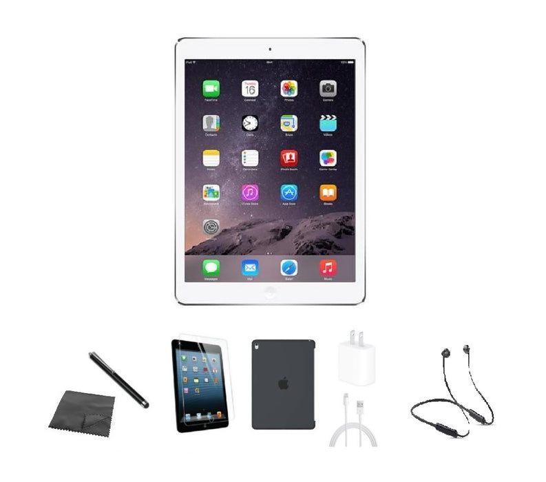 Apple iPad Air  | WiFi |  Bundle w/ Case, Bluetooth Headset, Tempered Glass, Stylus, Charger