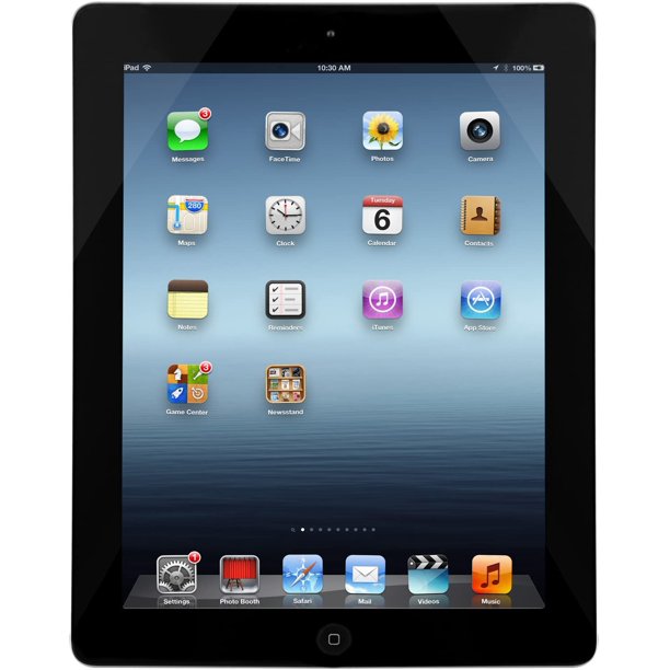 Refurbished Apple iPad 4 | WiFi + Cellular CDMA Unlocked | Bundle w/ Case, Bluetooth Earbuds, Tempered Glass, Stylus, Charger