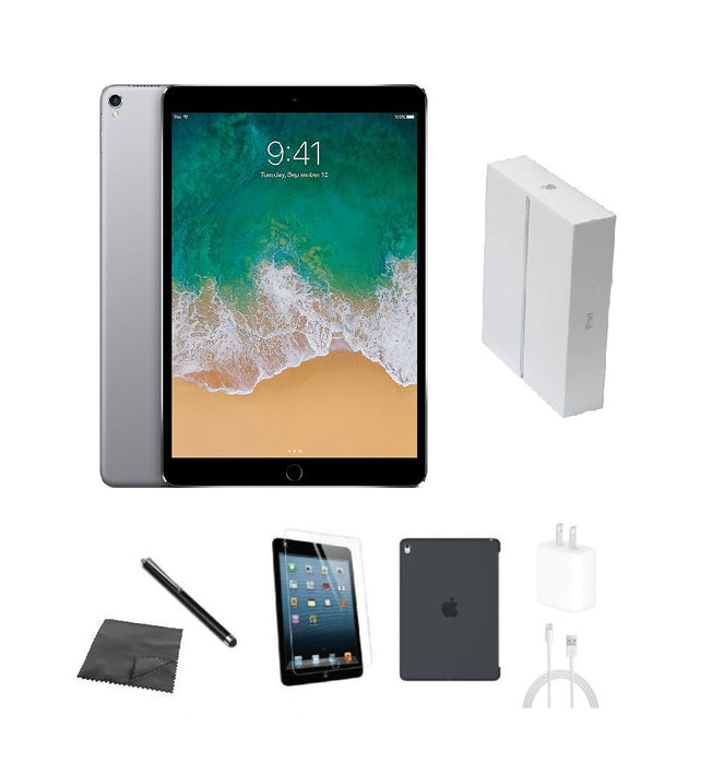 Refurbished Apple iPad Pro 10.5" | WiFi | Bundle w/ Case, Box, Tempered Glass, Stylus, Charger