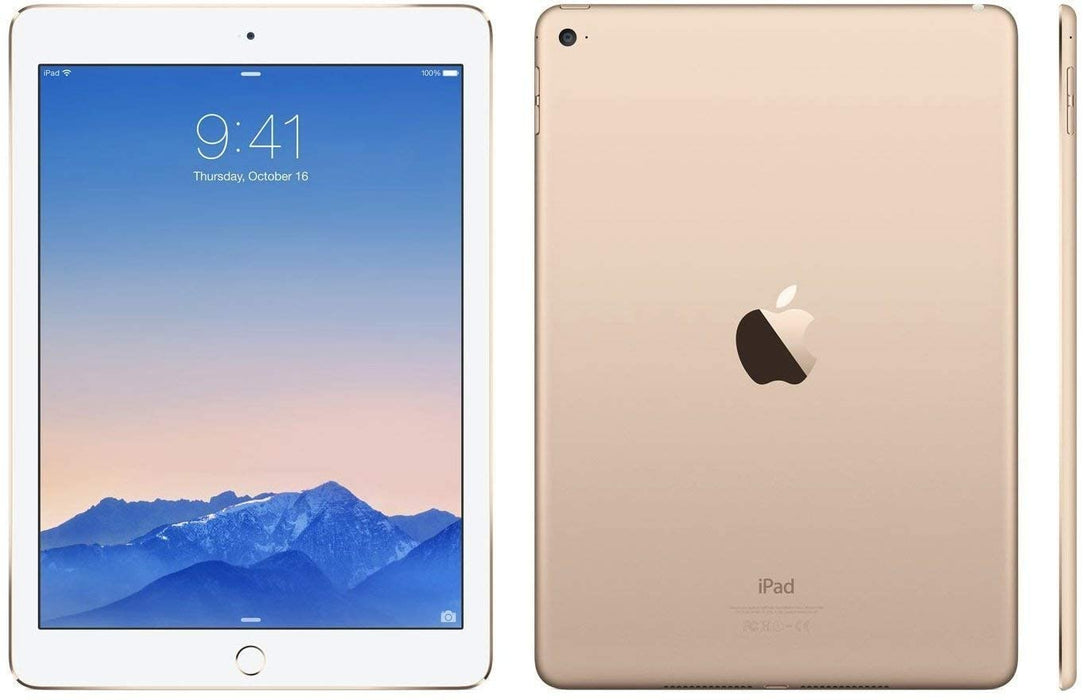 Refurbished Apple iPad Air 2 | WiFi + Cellular Unlocked | Bundle w/ Case, Bluetooth Earbuds, Tempered Glass, Stylus, Charger