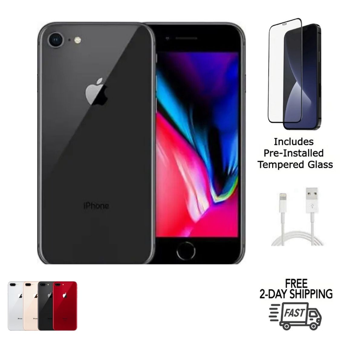 Certified iPhone 8 smartphone – Free 2-Day US Shipping