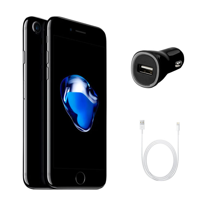 Refurbished Apple iPhone 7 | Fully Unlocked | Bundle w/ Fast Car Charger