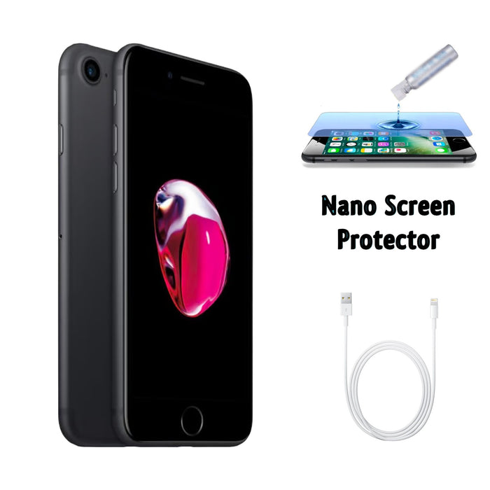 Refurbished Apple iPhone 7 | Fully Unlocked | Bundle w/ Liquid Nano Screen Protector