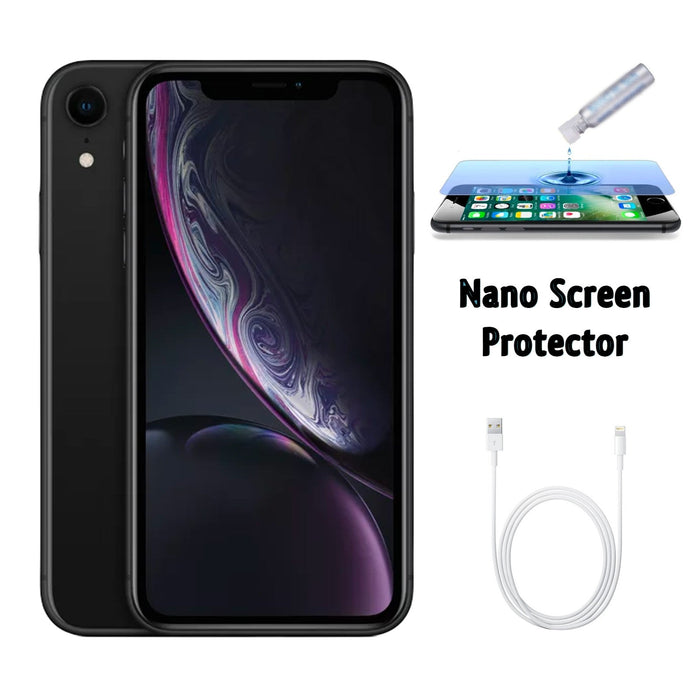 Refurbished Apple iPhone XR | AT&T Only | Bundle w/ Liquid Nano Screen Protector