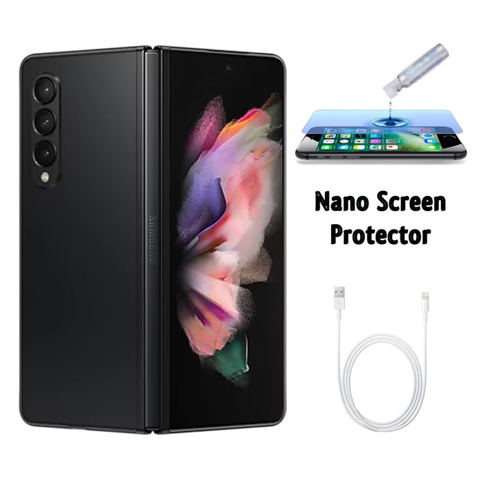 Refurbished Samsung Galaxy Z Fold3 5G | Fully Unlocked | Bundle w/ Liquid Nano Screen Protector