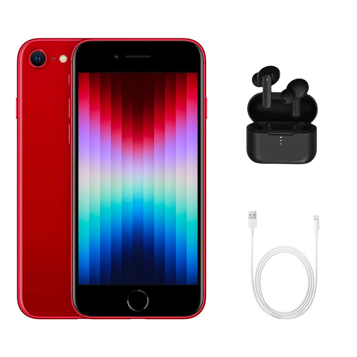 Refurbished Apple iPhone SE 3rd Gen | Fully Unlocked | Bundle w/ Wireless Earbuds
