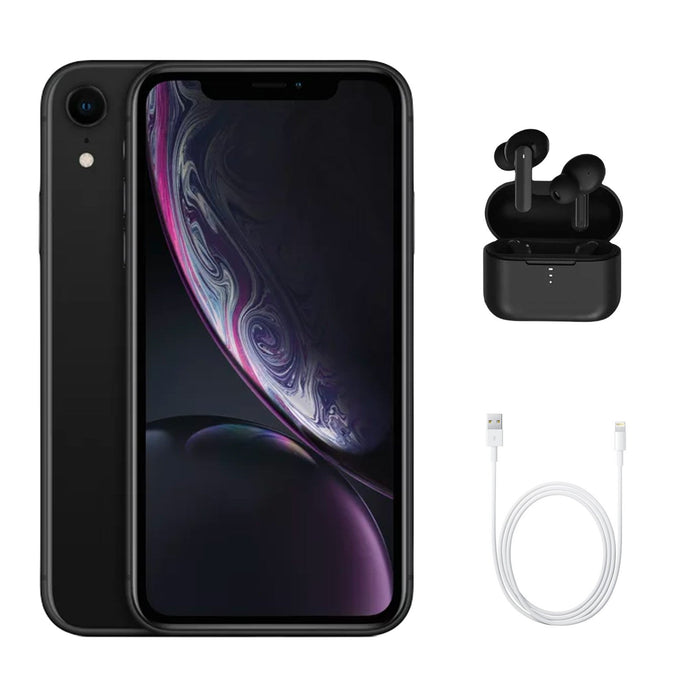 Refurbished Apple iPhone XR | AT&T Only | Bundle w/ Wireless Earbuds