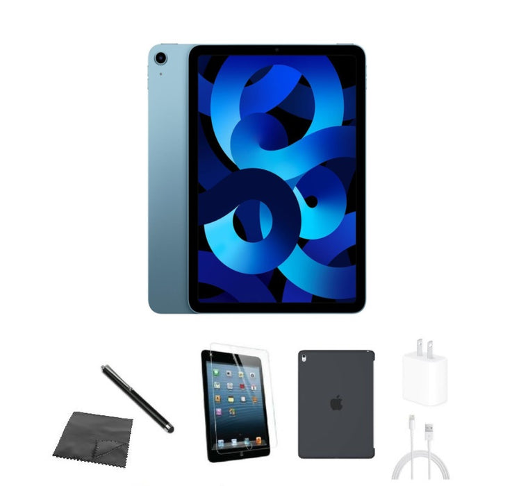 Refurbished Apple iPad Air 5 | WiFi + Cellular Unlocked | Bundle w/ Case, Tempered Glass, Stylus, Charger