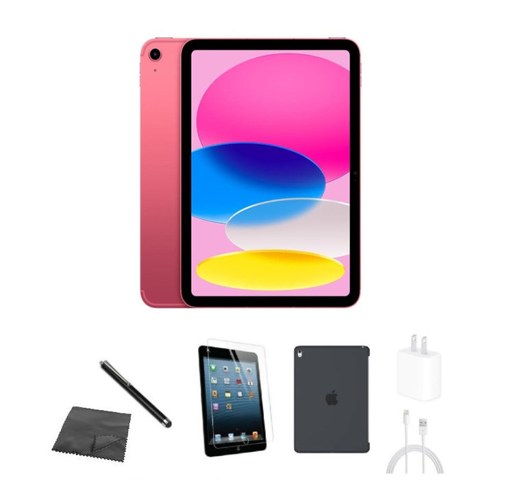 Refurbished Apple iPad 10th Gen | WiFi | Bundle w/ Case, Tempered Glass, Stylus, Charger