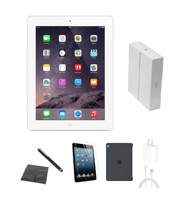 Refurbished Apple iPad 3 | WiFi | Bundle w/ Case, Box, Tempered Glass, Stylus, Charger