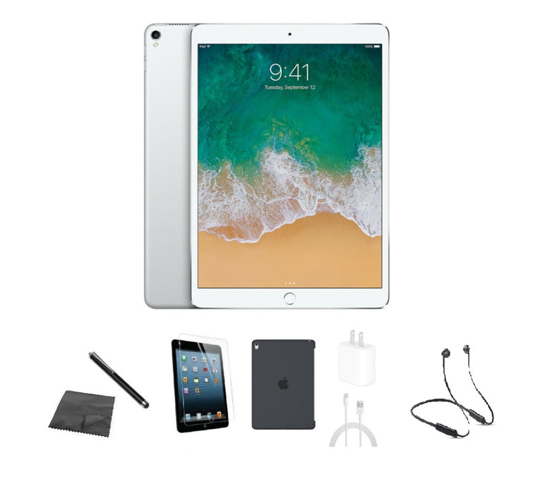 Refurbished Apple iPad Pro 10.5" | WiFi + Cellular Unlocked | Bundle w/ Case, Bluetooth Headset, Tempered Glass, Stylus, Charger