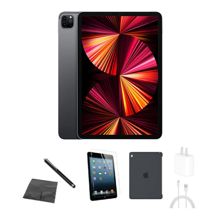 Refurbished Apple iPad Pro 11" | 2021 | WiFi | Bundle w/ Case, Tempered Glass, Stylus, Charger