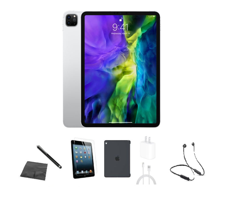 Refurbished Apple iPad Pro 11" | 2022 | WiFi + Cellular Unlocked | Bundle w/ Case, Bluetooth Headset, Tempered Glass, Stylus, Charger