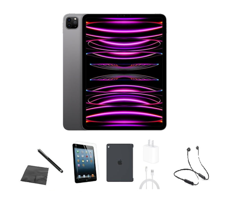 Refurbished Apple iPad Pro 11" | 2022 | WiFi | Bundle w/ Case, Bluetooth Headset, Tempered Glass, Stylus, Charger