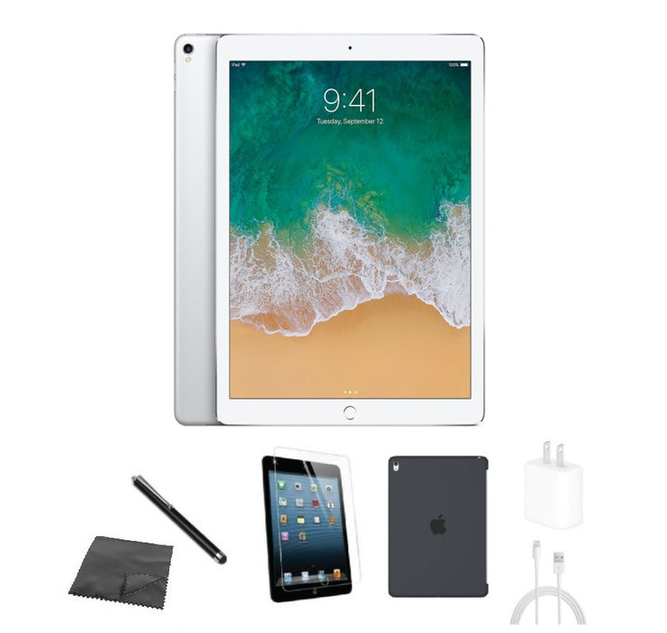 Refurbished Apple iPad Pro 12.9" 2nd Gen | WiFi | Bundle w/ Case, Tempered Glass, Stylus, Charger