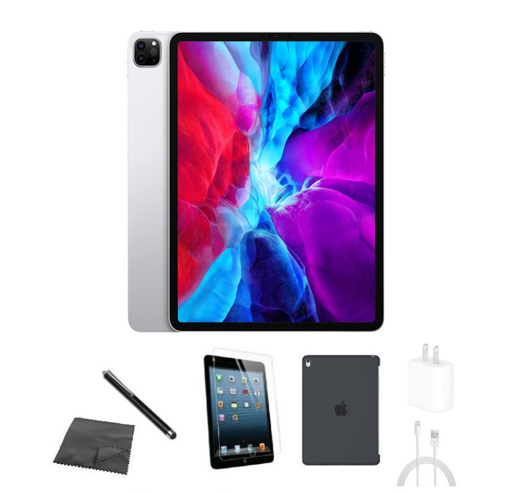 Refurbished Apple iPad Pro 12.9" 4th Gen | WiFi + Cellular Unlocked | Bundle w/ Case, Tempered Glass, Stylus, Charger