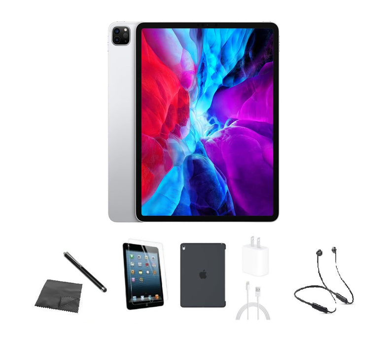 Refurbished Apple iPad Pro 12.9" 4th Gen | WiFi + Cellular Unlocked | Bundle w/ Case, Bluetooth Headset, Tempered Glass, Stylus, Charger