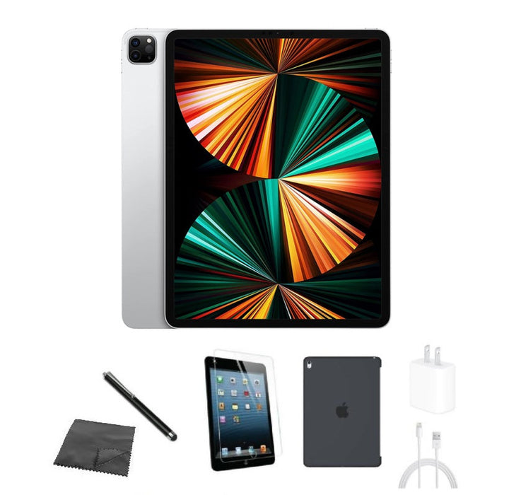 Refurbished Apple iPad Pro 12.9" 5th Gen | WiFi | Bundle w/ Case, Tempered Glass, Stylus, Charger