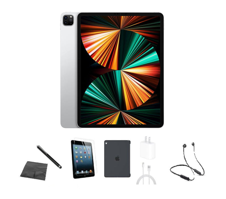 Refurbished Apple iPad Pro 12.9" 5th Gen | WiFi | Bundle w/ Case, Bluetooth Headset, Tempered Glass, Stylus, Charger