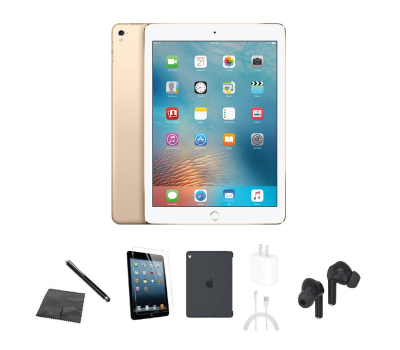 Refurbished Apple iPad Pro 9.7" 1st Gen | WiFi | Bundle w/ Case, Bluetooth Earbuds, Tempered Glass, Stylus, Charger