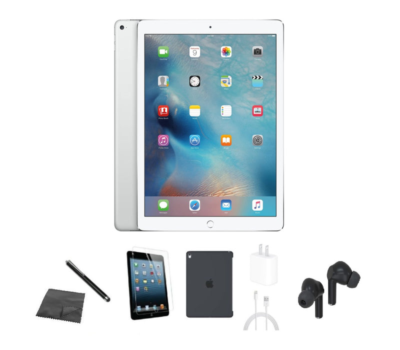 Refurbished Apple iPad Pro 9.7" 1st Gen | WiFi + Cellular Unlocked | Bundle w/ Case, Bluetooth Earbuds, Tempered Glass, Stylus, Charger