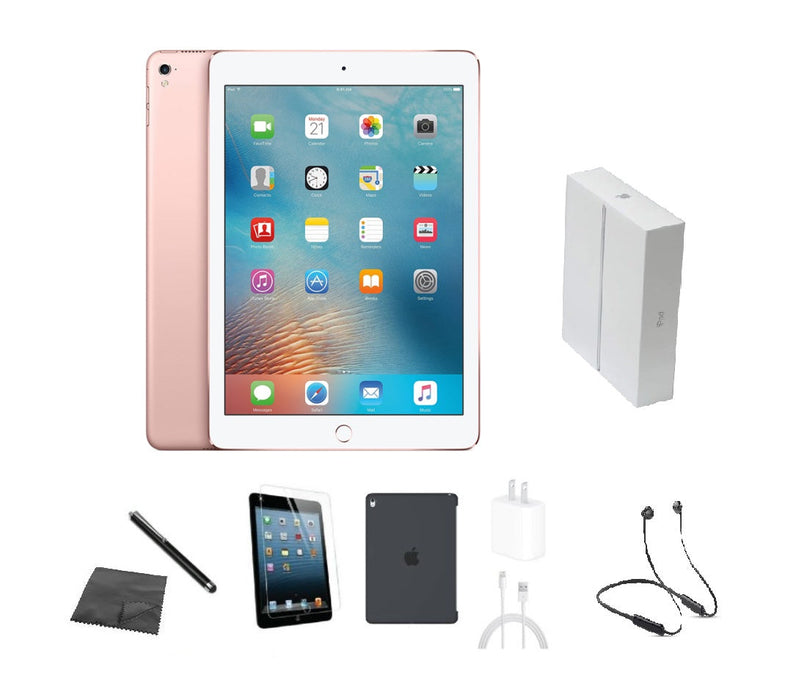 Refurbished Apple iPad Pro 9.7" 1st Gen | WiFi | Bundle w/ Case, Box, Bluetooth Headset, Tempered Glass, Stylus, Charger