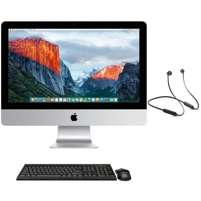 Refurbished Apple iMac 21.5" | 2015 | Intel Core i5-5250U CPU @ 1.6GHz | 8GB RAM | Bundle w/ Neckband Earbuds