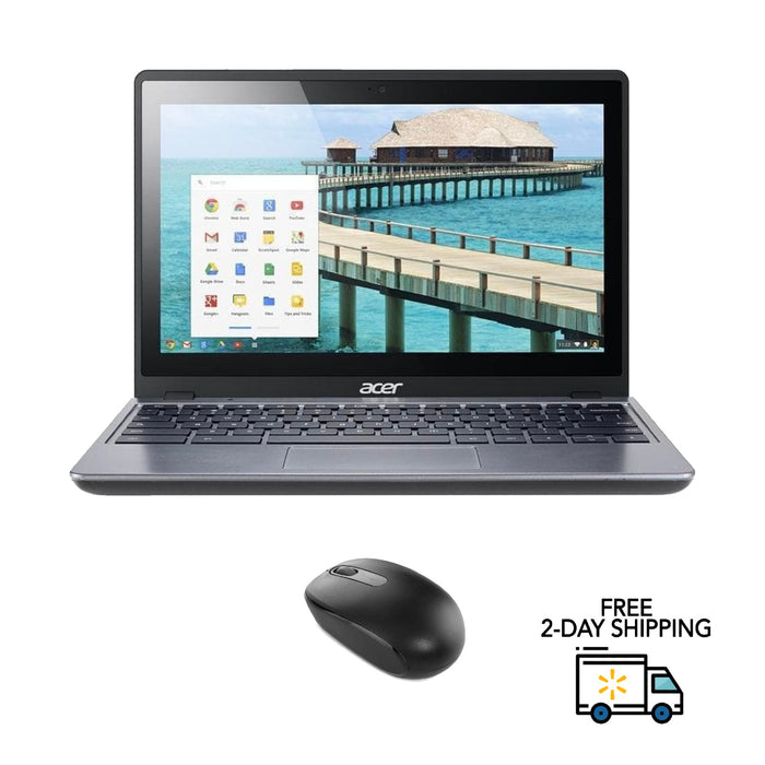 Refurbished Acer C720P Chromebook Touch Screen | Intel Celeron 2955U | 1.4GHz | 2GB RAM | 16GB SSD | Bundle w/ Bluetooth Mouse