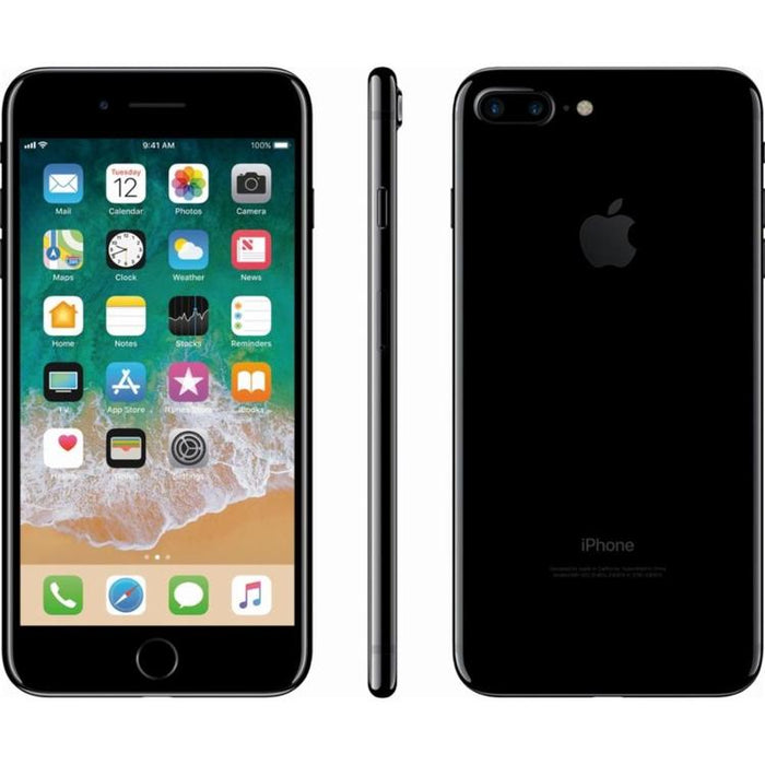 Refurbished Apple iPhone 7 Plus | Fully Unlocked | Bundle w/ Pre-Installed Tempered Glass