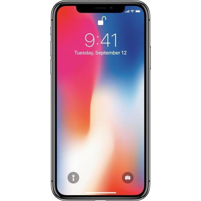 Refurbished Apple iPhone X | Fully Unlocked | Bundle w/ Pre-Installed Tempered Glass