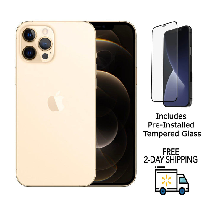 Refurbished Apple iPhone 12 Pro Max | AT&T Only| Bundle w/ Pre-Installed Tempered Glass