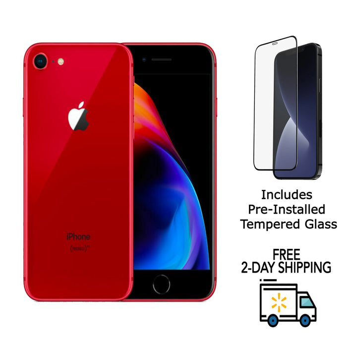 Refurbished Apple iPhone 8 | AT&T Only | Bundle w/ Pre-Installed Tempered Glass