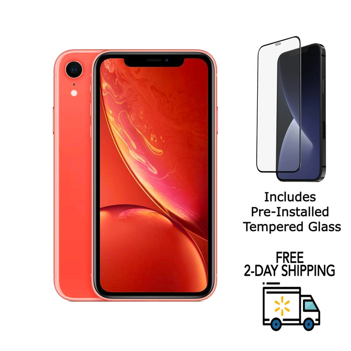 Refurbished Apple iPhone XR | AT&T Only | Bundle w/ Pre-Installed Tempered Glass