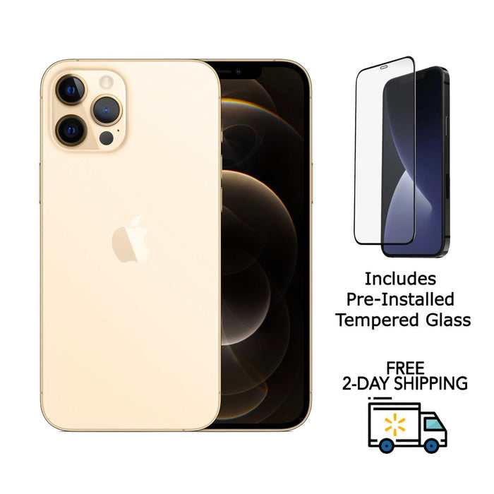 Refurbished Apple iPhone 12 Pro | AT&T Only| Bundle w/ Pre-Installed Tempered Glass