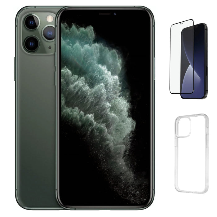 Refurbished Apple iPhone 11 Pro | Fully Unlocked | Bundle w/ Case & Tempered Glass Screen Protector