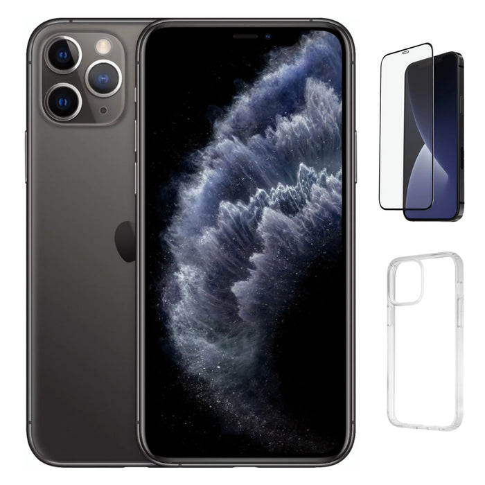 Refurbished Apple iPhone 11 Pro | Fully Unlocked | Bundle w/ Case & Tempered Glass Screen Protector