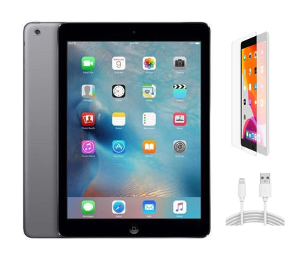 Refurbished Apple iPad Air A1474 (WiFi) 16GB Space Gray (Grade A) w/ Pre-Installed Tempered Glass