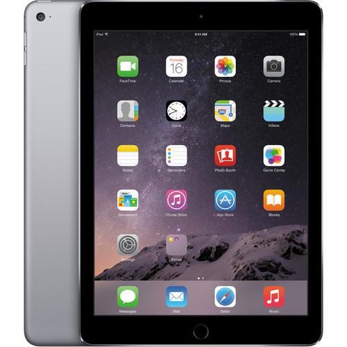 Refurbished Apple iPad Air 2 A1567 (WiFi + Cellular Unlocked) 128GB Space Gray (Grade A+) w/ Wireless Earbuds