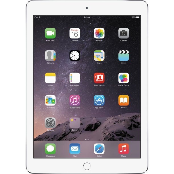 Refurbished Apple iPad Air 2 A1567 (WiFi + Cellular Unlocked) 64GB Silver (Grade A) w/ Pre-Installed Tempered Glass
