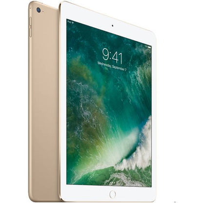 Refurbished Apple iPad Air 2 A1566 (WiFi) 128GB Gold (Grade A) w/ Pre-Installed Tempered Glass