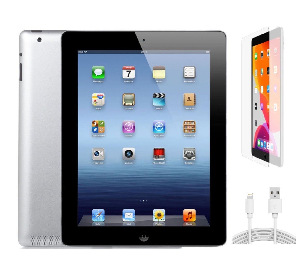 Refurbished Apple iPad 2 A1395 (WiFi) 16GB Black (Grade A) w/ Pre-Installed Tempered Glass